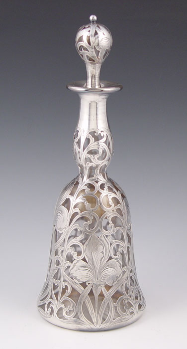 Appraisal: ALVIN FINE STERLING SILVER OVERLAY DECANTER Alvin Manufacturing Co silver