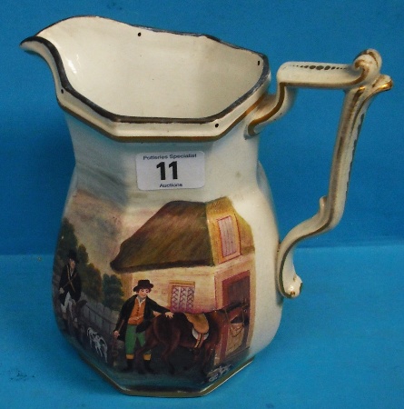 Appraisal: th Century Handpainted Jug decorated with Haymaking Scenes and Hunting