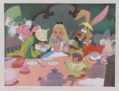 Appraisal: Alice in Wonderland' two Walt Disney original celluloid cells and