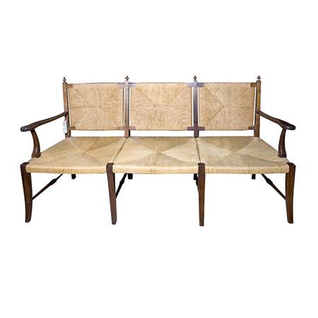 Appraisal: Mahogany Rush Back and Seat Bench Estimate -