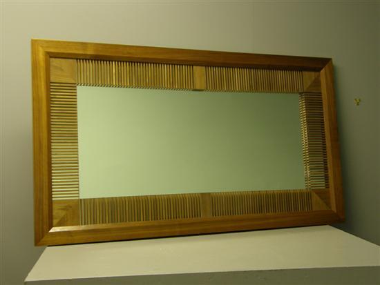 Appraisal: David Linley Furniture walnut and glass rectangular wall mirror the