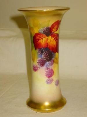 Appraisal: A ROYAL WORCESTER PORCELAIN VASE of waisted form painted with