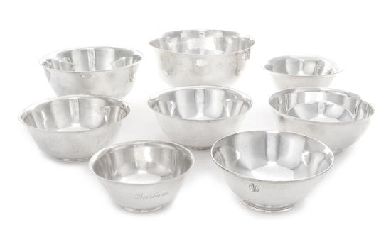 Appraisal: Sale Lot Eight American Silver Small Revere Bowls Various Makers