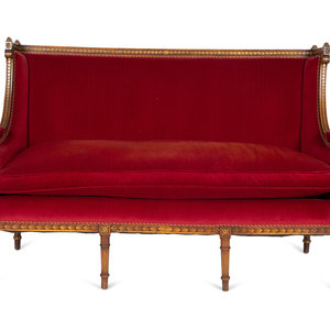 Appraisal: A Louis XVI Style Parcel Gilt Walnut Sofa Early th