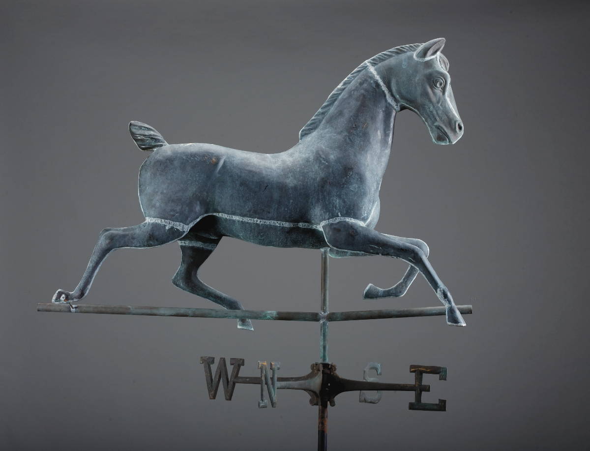 Appraisal: AMERICAN FULL BODIED COPPER quot HACKNEY quot HORSE WEATHERVANE AND