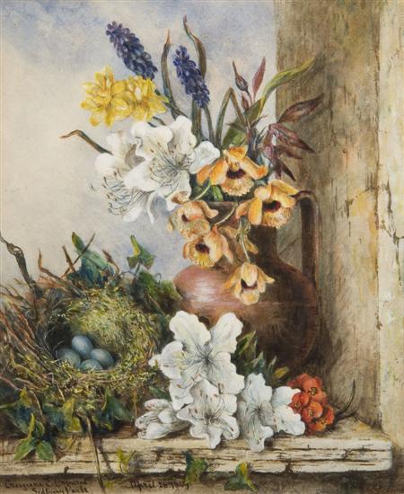 Appraisal: GEORGIANA E ORMEROD A STILL LIFE OF FLOWERS AND A