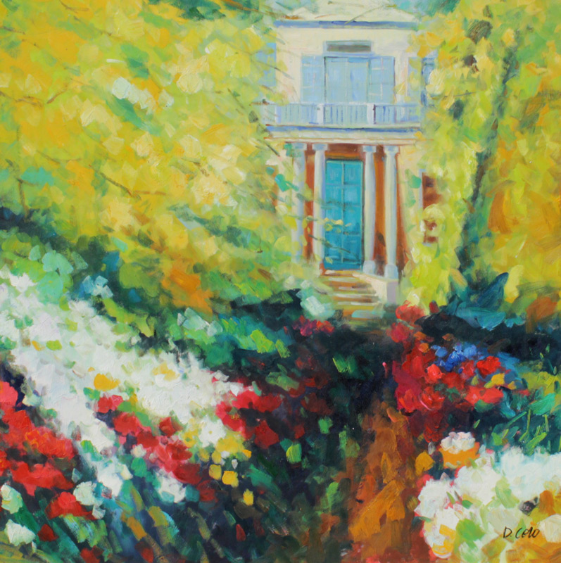 Appraisal: VIEW FROM THE GARDEN PAINTING SIGNED CORO Oil Canvas ''