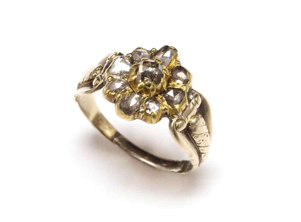 Appraisal: ANTIQUE VICTORIAN ROSE CUT DIAMOND RING K and K yellow