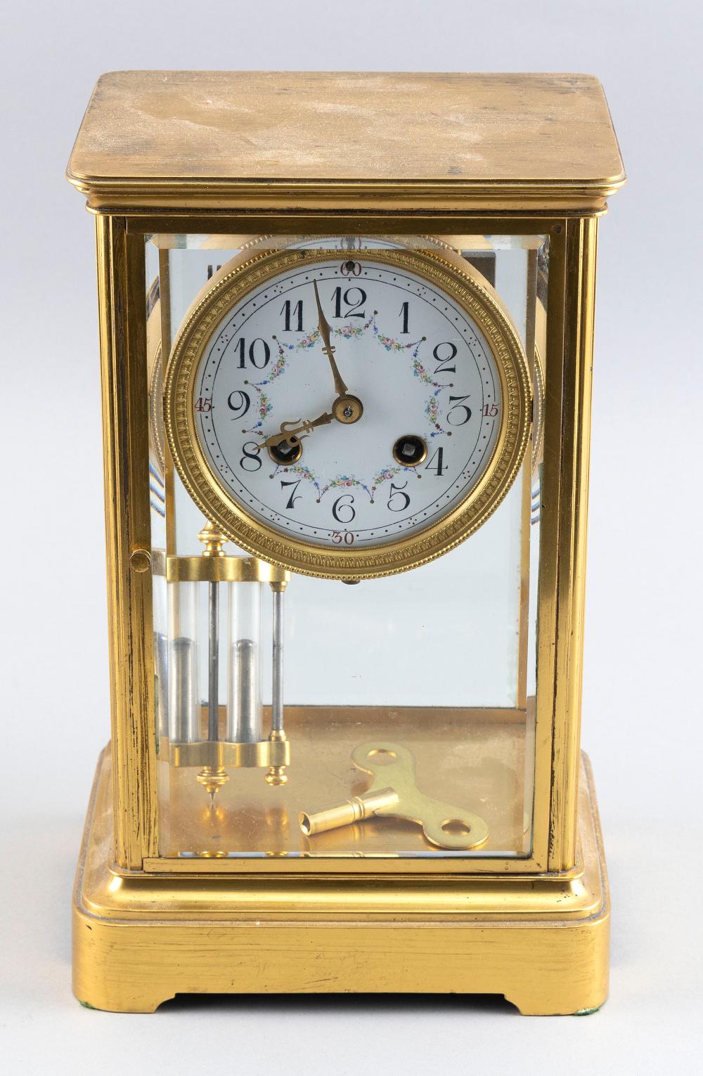 Appraisal: FRENCH CRYSTAL REGULATOR CLOCK EARLY TH CENTURY HEIGHT WIDTH DEPTH