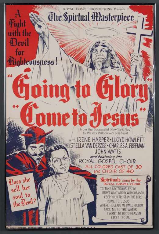 Appraisal: Movie poster ''Going to Glory Come to Jesus '' framed