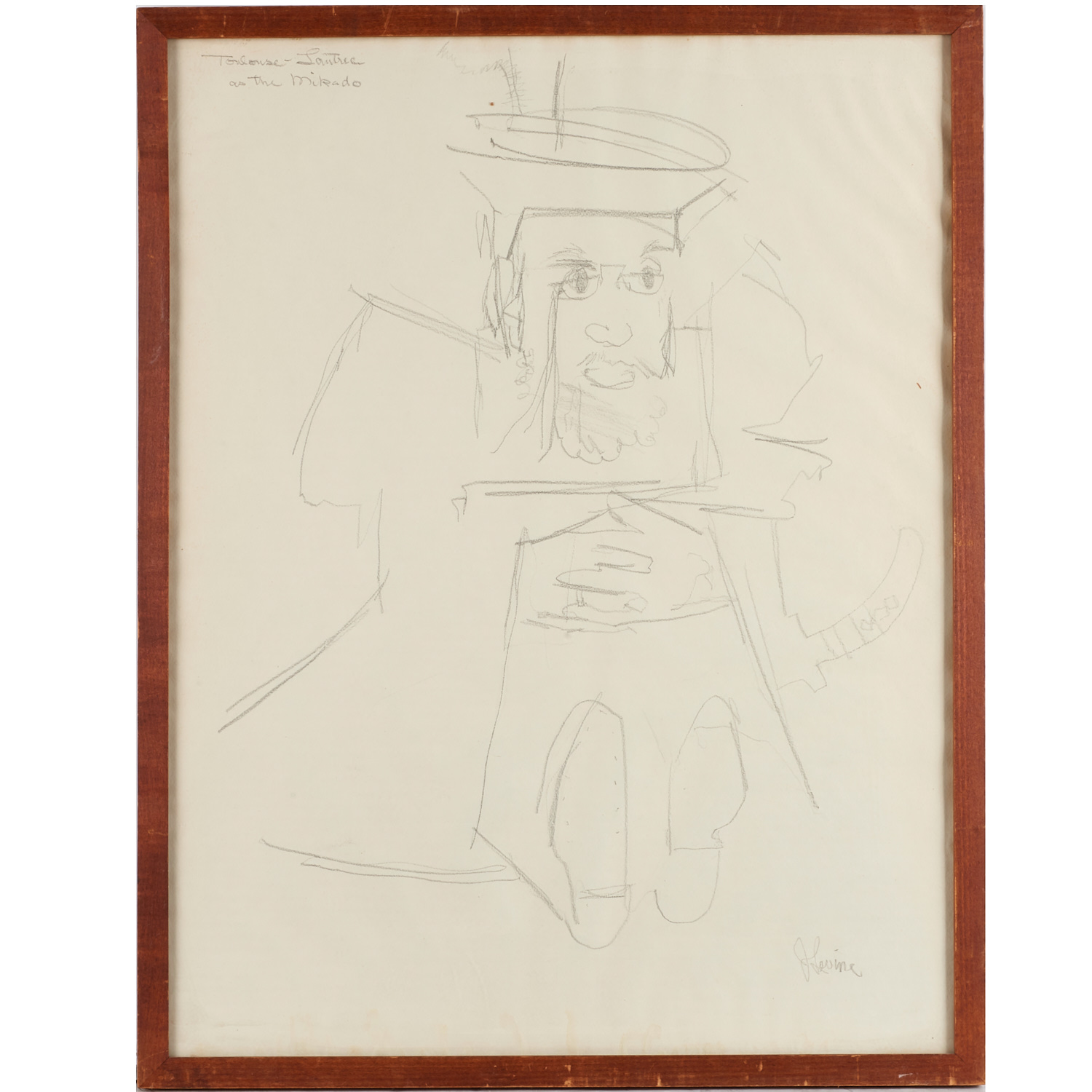 Appraisal: JACK LEVINE SKETCH DRAWING Jack Levine American - Toulouse Lautrec