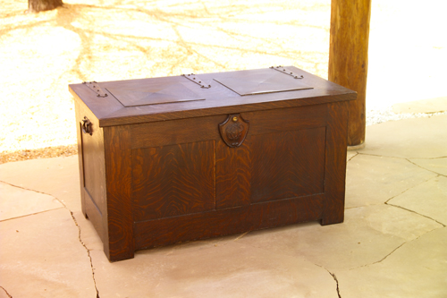 Appraisal: ARTS AND CRAFTS Blanket chest with Gustav Stickley hammered copper