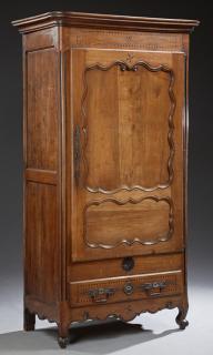 Appraisal: French Louis XV Style Inlaid Walnut Bonnetiere French Louis XV