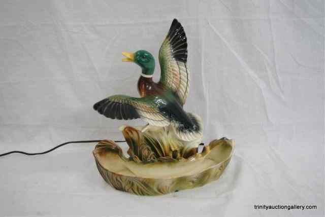 Appraisal: Lane Co Mallard Duck TV Lamp - PlanterThis is a