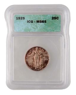 Appraisal: Standing Liberty Quarter ICG MS Attractive mauve tone