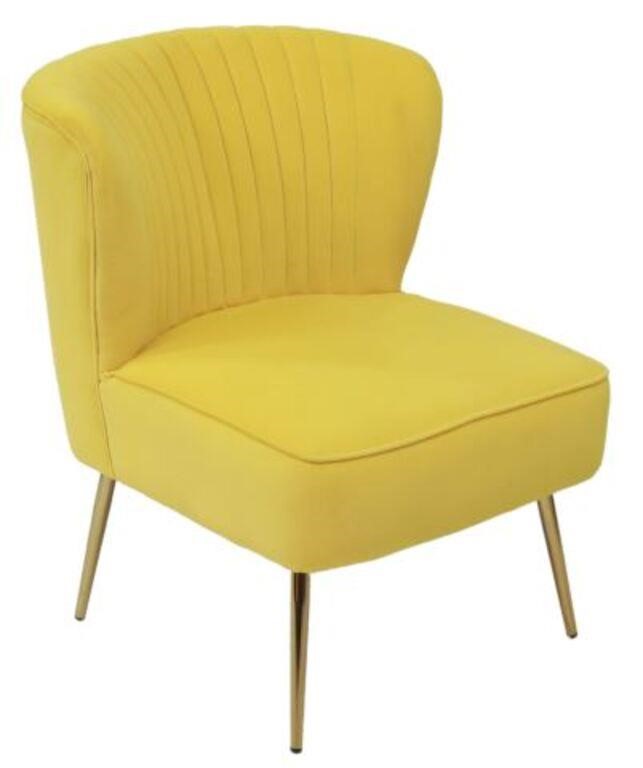 Appraisal: Contemporary side chair Hulala Home st c in yellow velvet