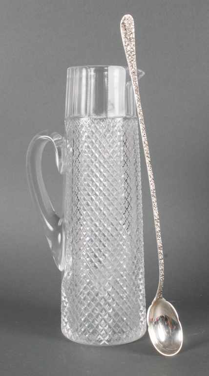 Appraisal: Anglo-Irish cut glass pitcher and an S Kirk Son sterling