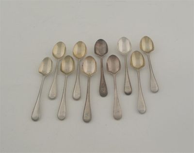 Appraisal: Ten Victorian bead pattern egg spoons by George Adams London