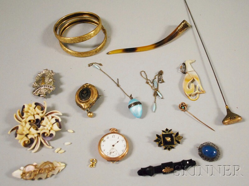 Appraisal: Small Group of Victorian Jewelry including an opal stickpin a