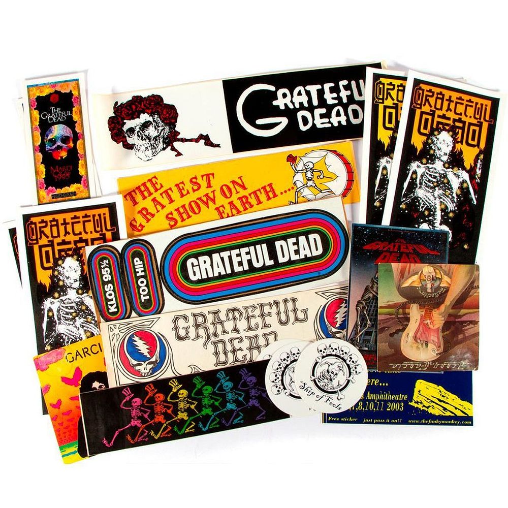 Appraisal: Grateful Dead paraphernalia Seventeen pieces of Grateful Dead paraphernalia including