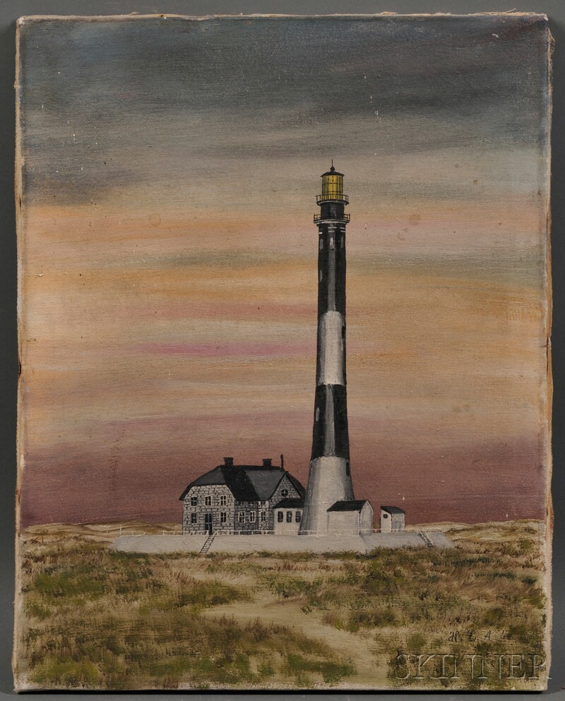 Appraisal: American School Late th Early th Century Fire Island Light