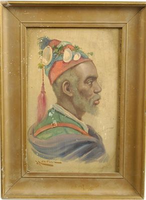 Appraisal: Marin Two head and shoulder portraits of North African men