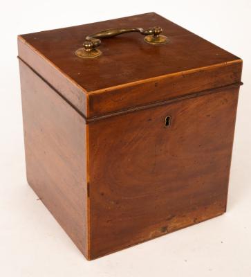 Appraisal: A th Century mahogany and boxwood strung decanter box with