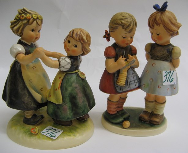 Appraisal: TWO GERMAN HUMMEL FIGURAL GROUPS Spring Dance HUM I -