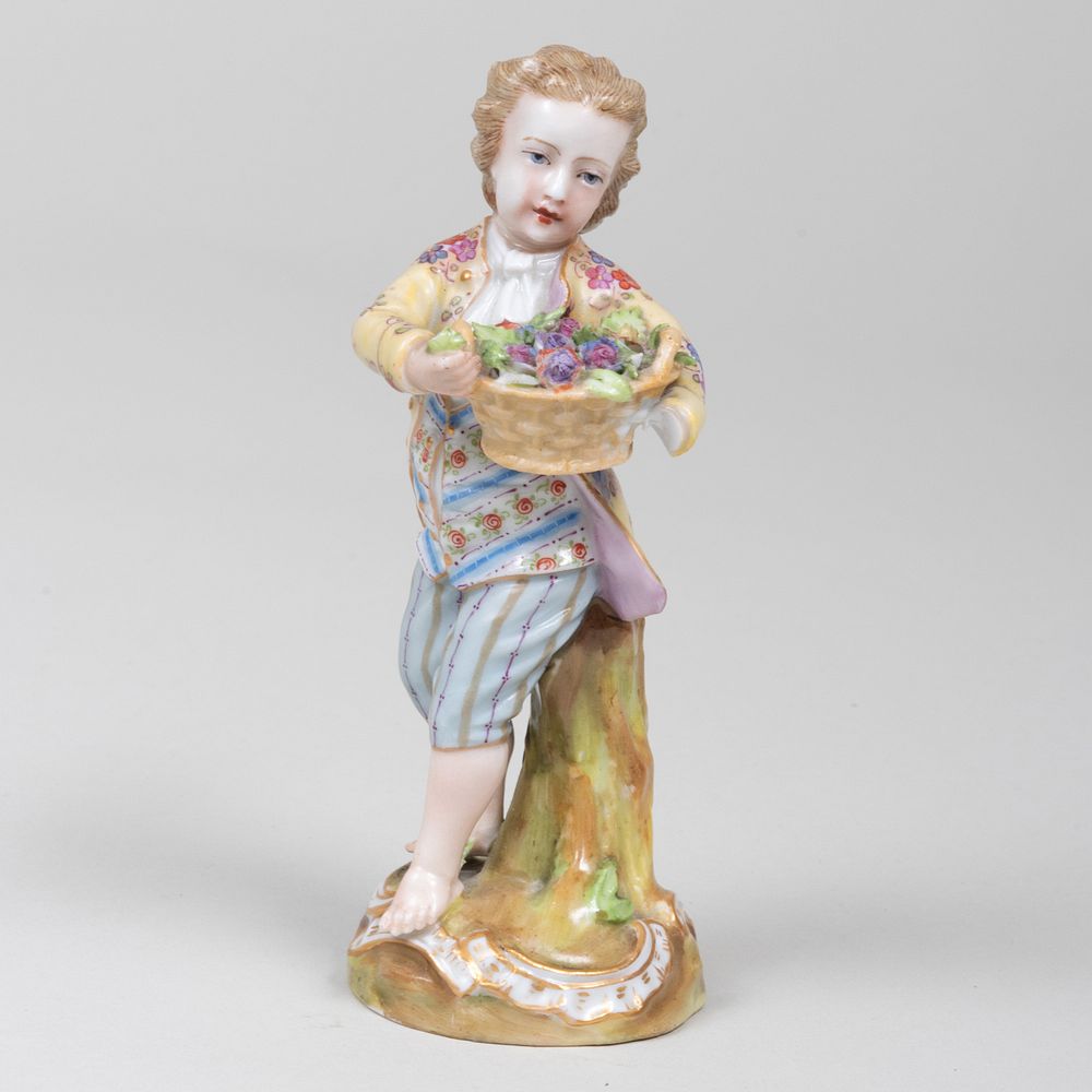 Appraisal: Continental Porcelain Sleigh Group and a Potschappel Porcelain Figure Holding