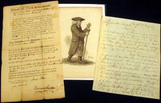 Appraisal: Pcs Samuel Johnson ANTIQUE DOCUMENTS ENGRAVING Legal Document Ann Elder