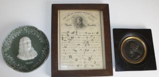 Appraisal: Dr Franklin print medal jasperware plaque Dr Franklin print medal