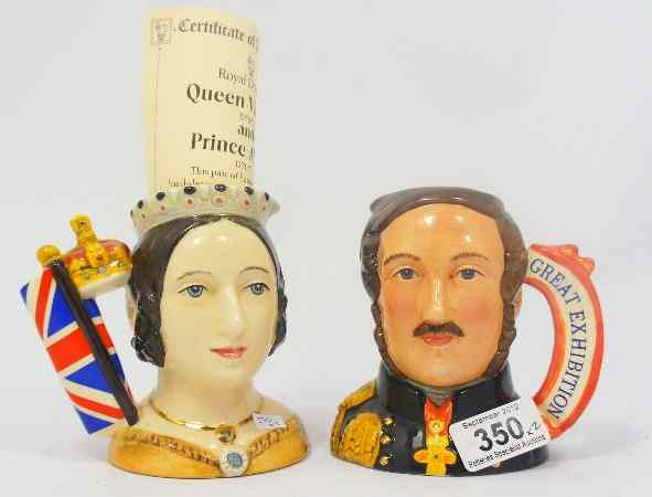 Appraisal: Royal Doulton Pair of Small Character Jugs Queen Victoria D