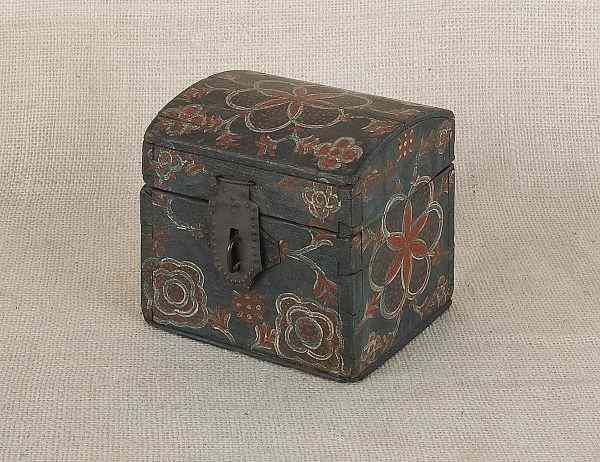 Appraisal: Lancaster County Pennsylvania Compass Artist painted poplar dome lid box