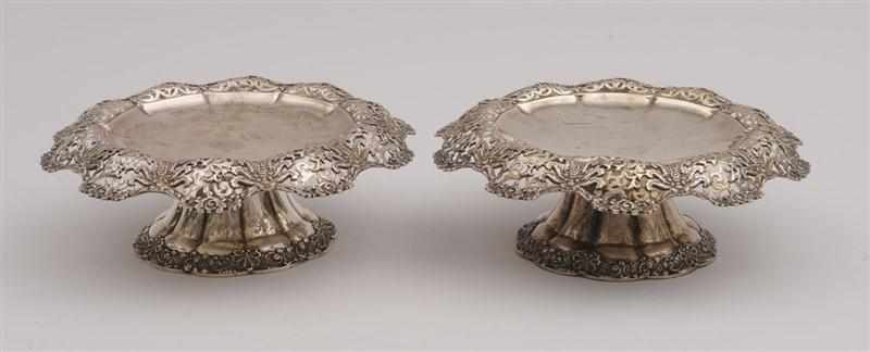 Appraisal: PAIR OF TIFFANY CO SILVER COMPOTES - each stemmed bowl