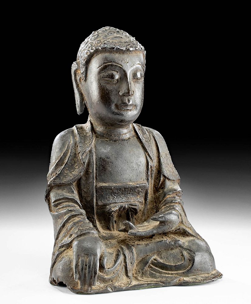 Appraisal: th C Korean Joseon Bronze Shakyamuni Buddha East Asia Korea