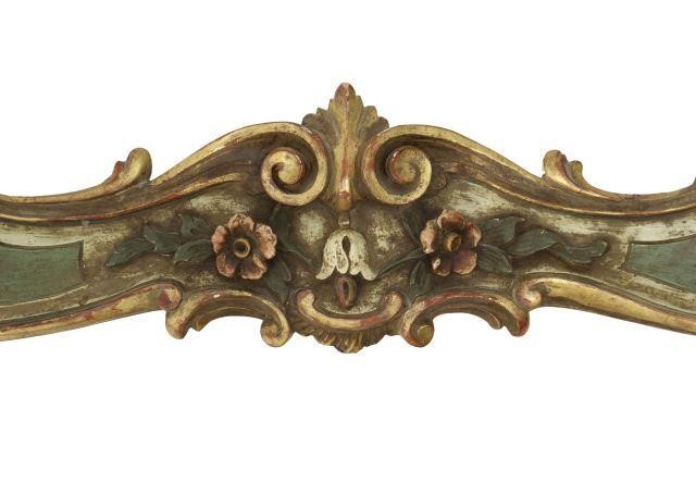 Appraisal: Italian Baroque style parcel gilt and painted valance pelmet th