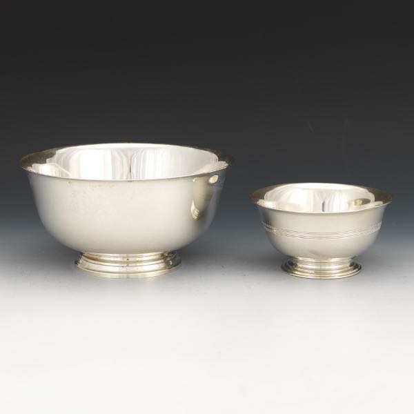 Appraisal: TWO TIFFANY CO STERLING BOWLS Small measures x medium sized