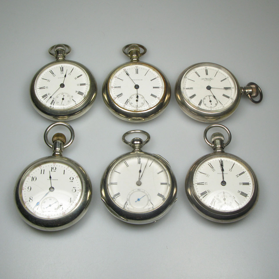 Appraisal: Waltham Openface Pocket Watches in nickel silver cases