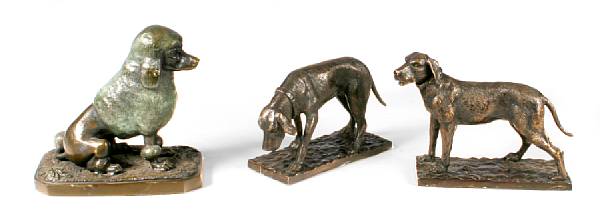 Appraisal: A group of six bronze dogs poodle inscribed Jim Davidson