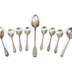 Appraisal: A Group of Silver Serving Flatware Late th Early th