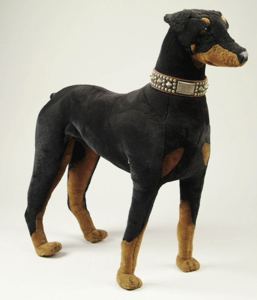 Appraisal: LARGE STANDING PLUSH ROTWEILLER WITH STUDDED COLLAR Realistic rendition with