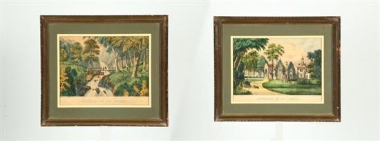 Appraisal: TWO PRINTS BY CURRIER IVES American handcolored lithographs on paper