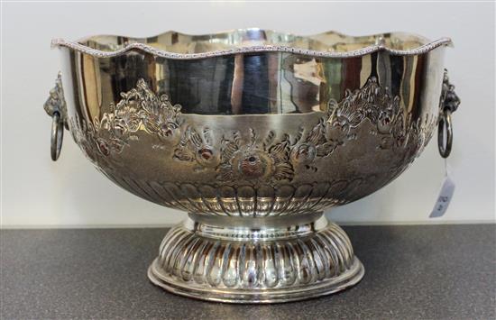 Appraisal: Sale Lot An English Silver-Plate Punch Bowl having lion and