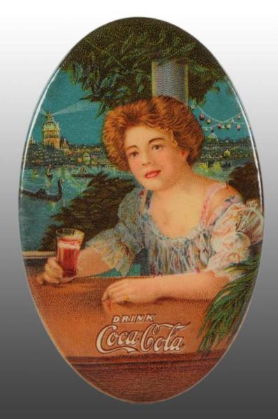 Appraisal: Celluloid Coca-Cola Pocket Mirror Description Clean and bright example with