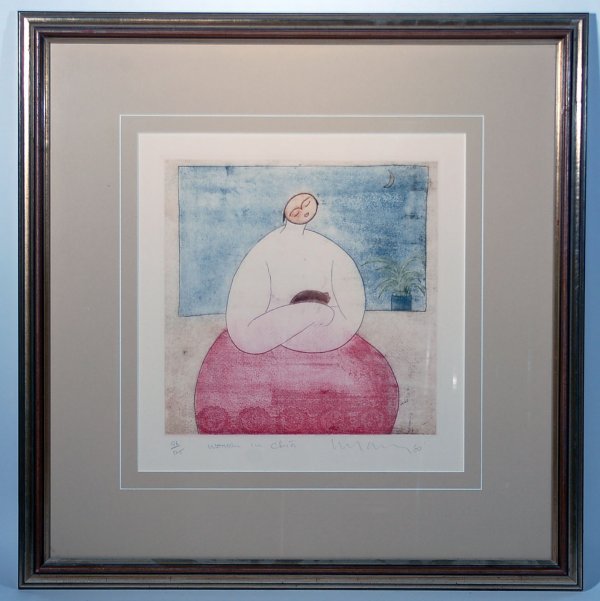 Appraisal: Limited edition print entitled Woman in Chia numbered titled and