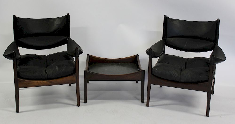 Appraisal: MIDCENTURY Kristian Vedel Rose Modus Chairs and Slate Insert Table