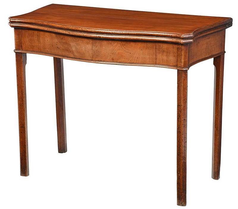 Appraisal: Chippendale Mahogany Card Table British th century with figured mahogany