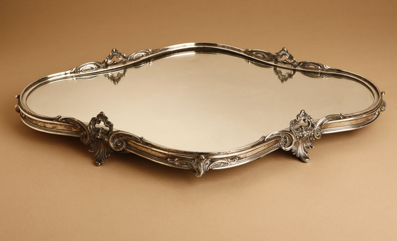 Appraisal: A German silver mirrored surtout de table M H Wilkens