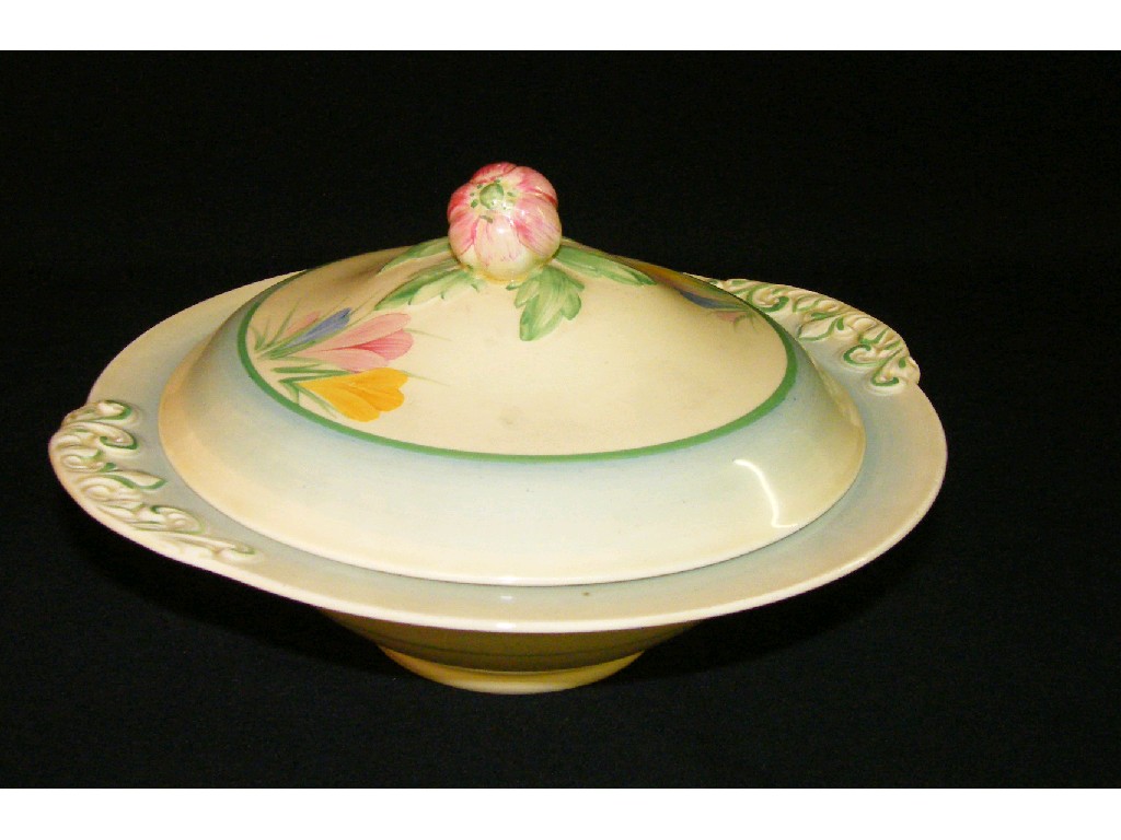 Appraisal: Clarice Cliff 'Spring Crocus' circular tureen and cover diameter