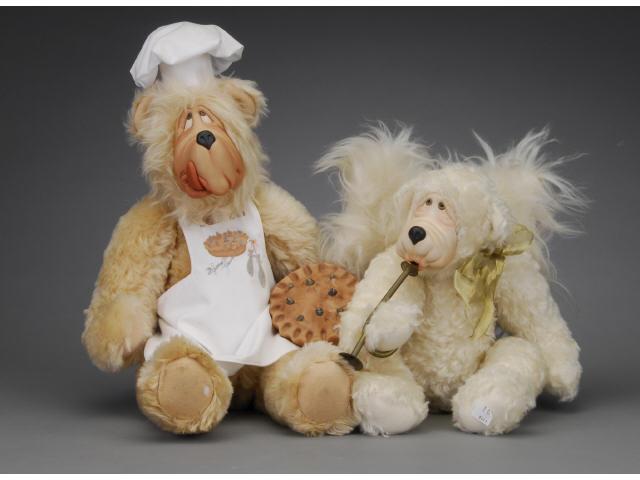 Appraisal: Pair of Artist Bears with Bisque Faces Georgette Zlonke character